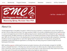 Tablet Screenshot of burlingamemusicclub.net